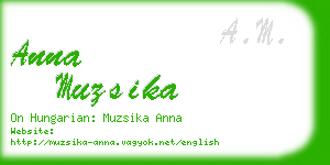 anna muzsika business card